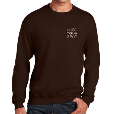 The Hot Yoga Spot White Left Chest Embroidered- Heavy Blend Crewneck Sweatshirt Thumbnail