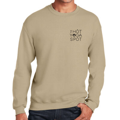 The Hot Yoga Spot Black Left Chest Embroidered- Heavy Blend Crewneck Sweatshirt 2 Thumbnail