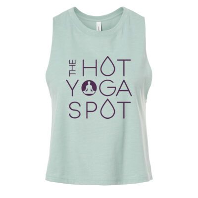 The Hot Yoga Spot Purple - Women's Racerback Cropped Tank  Thumbnail