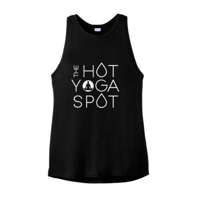 The Hot Yoga Spot White - Women's PosiCharge ® Tri Blend Wicking Tank Thumbnail